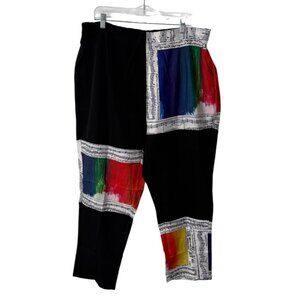 Latiste by Amy Womens Pants Musical Note Print Art to Wear Pull-On Size 2X